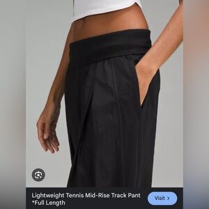 lululemon Lightweight Midrise Tennis Track Pant Black Size 14